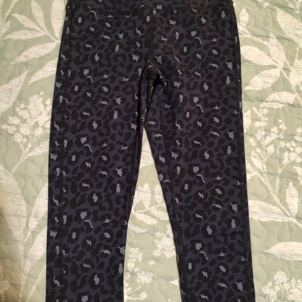 Skechers Black Leopard Print Kids Leggings